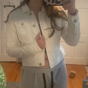 white jean jacket